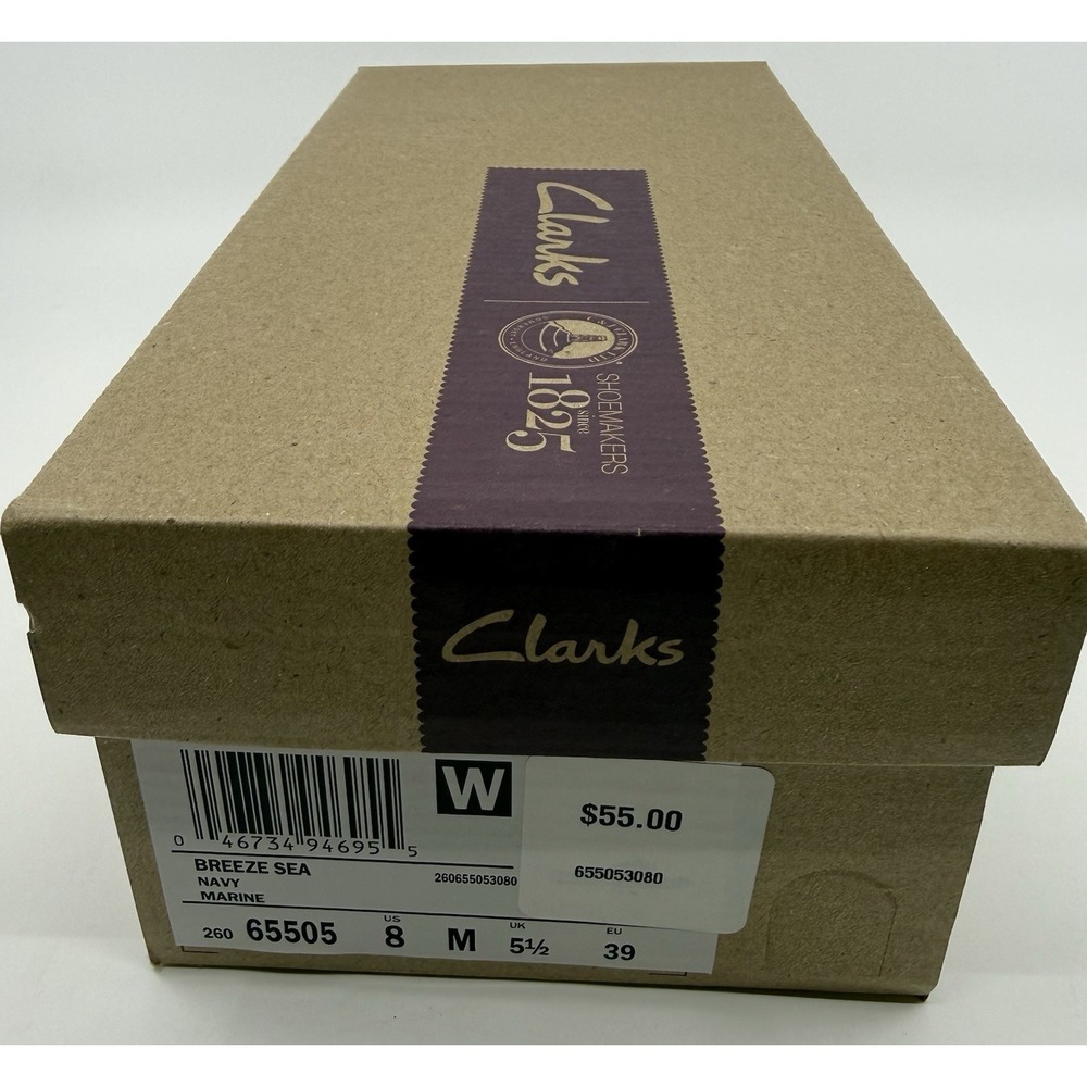 Clarks Breeze Sea Navy Marine Women's Size 8 Sandal With Floral Accents NIB - Picture 7 of 7